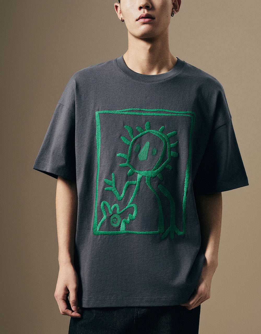 Printed Crew Neck Straight T-Shirt