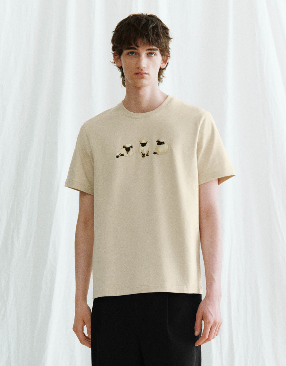 Animals Embossed Crew Neck T-Shirt