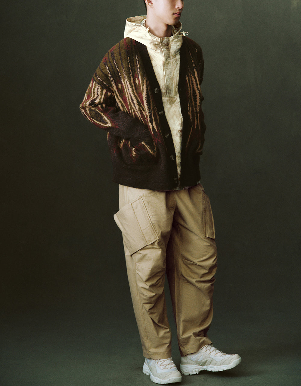 Drop Shoulder Sleeve Knitted Cardigan