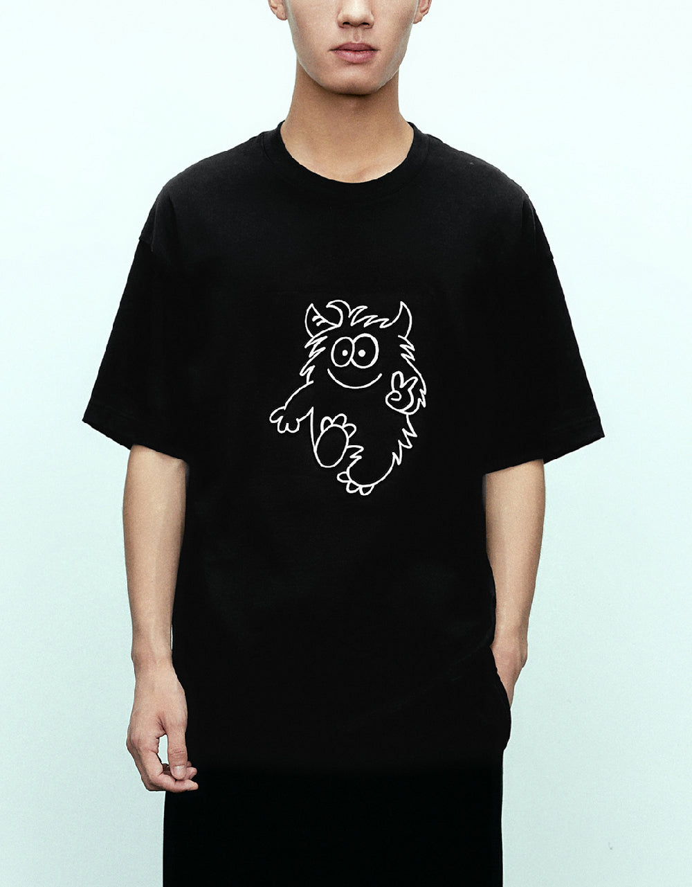 Monster Printed Crew Neck T-Shirt