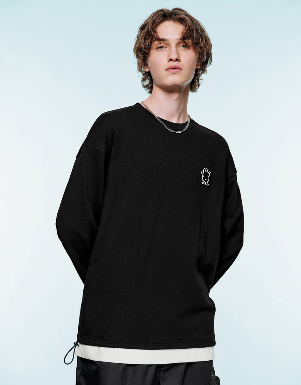 Drop Shoulder Sleeve Crew Neck Sweatshirt
