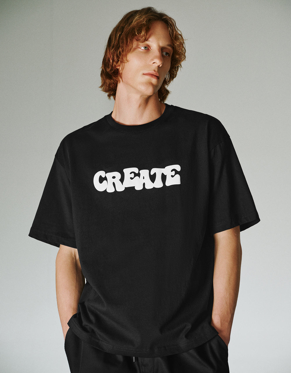 Letter Printed Crew Neck Loose T-Shirt