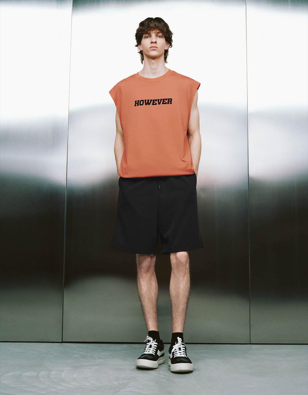 Letter Printed Crew Neck Tank Top