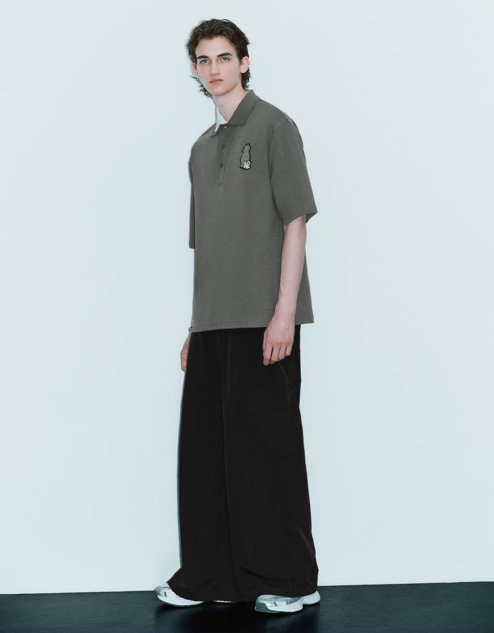 Drop Shoulder Sleeve Polo T-Shirt