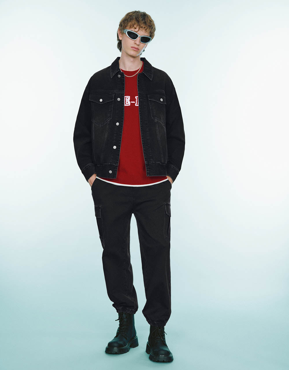 Drop Shoulder Sleeve Denim Jacket