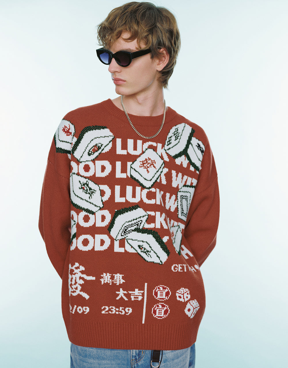 Mahjong Embroidered Sweater