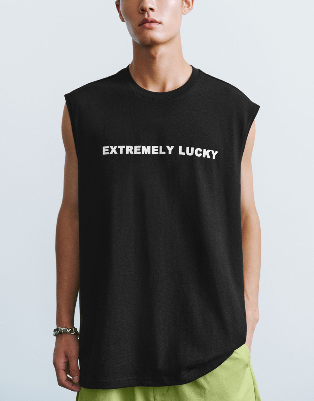 Letter Printed Crew Neck Tank Top