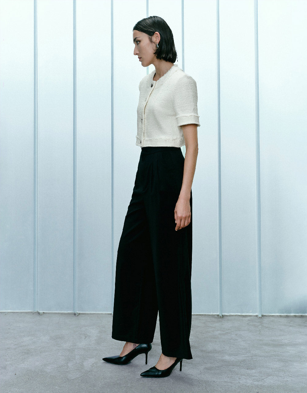 Raw Hem Tweed Jacket