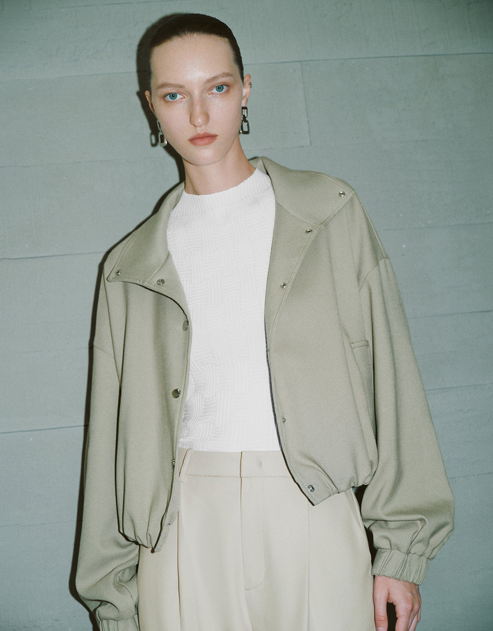 Drop Shoulder Sleeve Straight Jacket