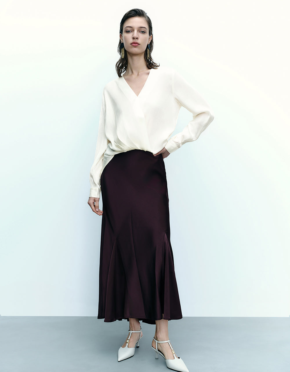 Surplice Front V-Neck Overhead Shirt