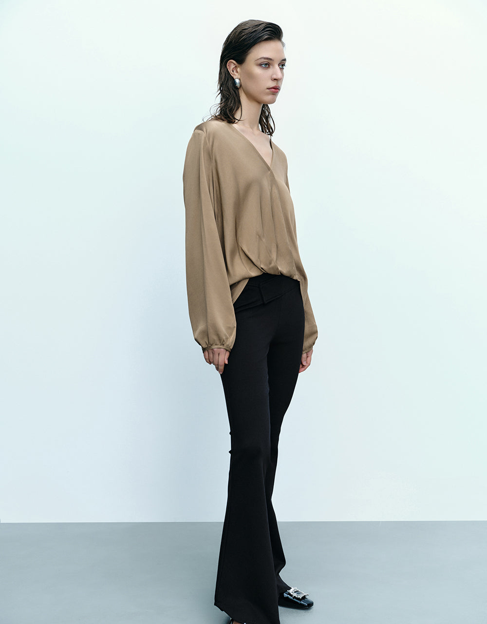 Surplice Front V-Neck Overhead Shirt