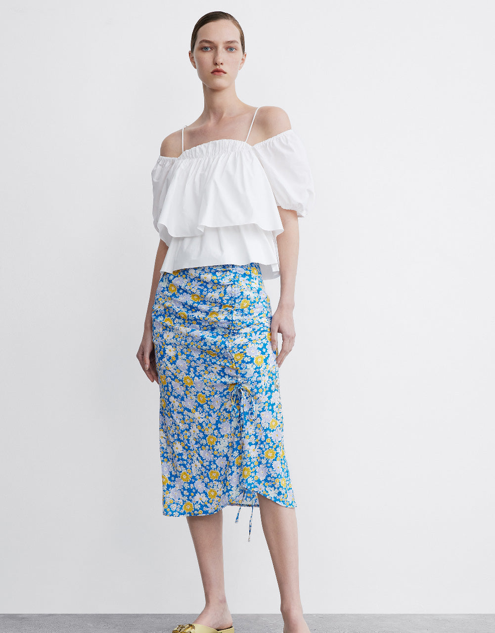 Puff Sleeve Off-Shoulder Overhead Shirt