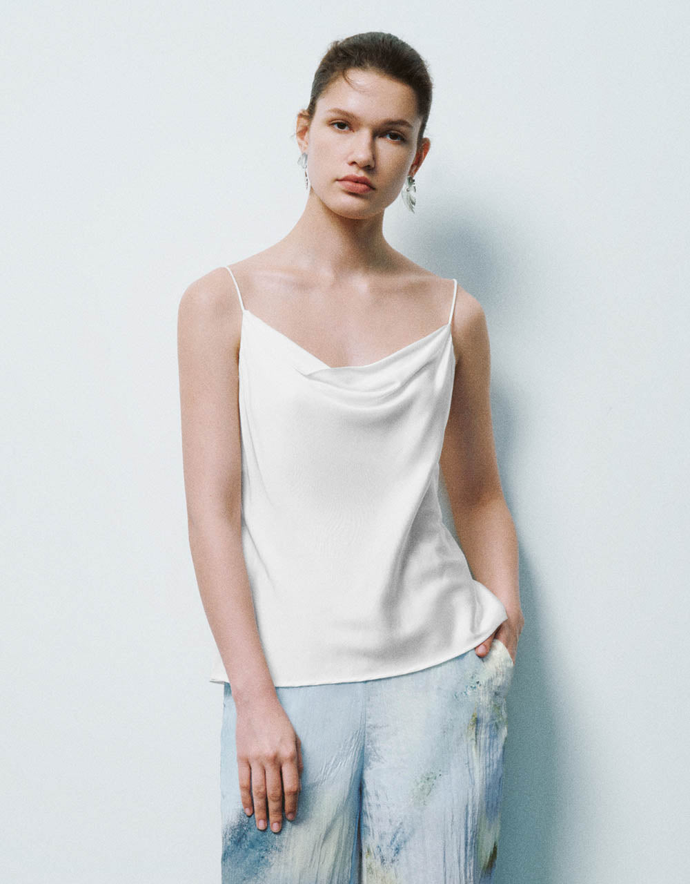 Cowl Neck Skinny Cami Top