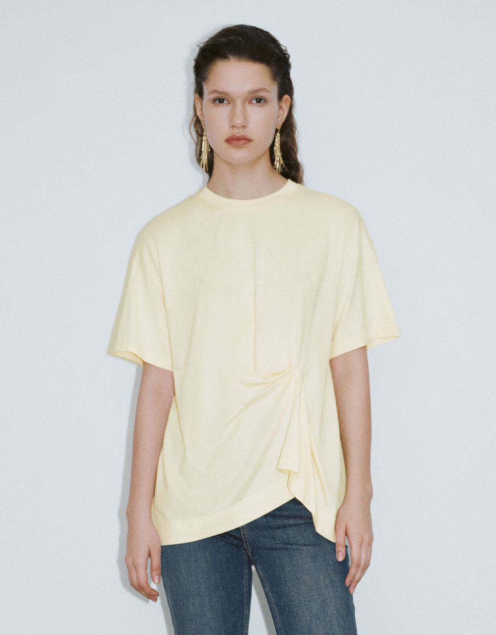 Drop Shoulder Sleeve Crew Neck Loose T-Shirt