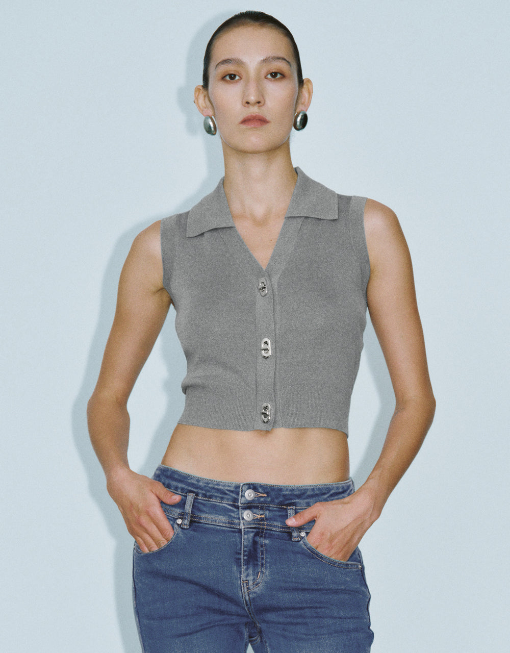 Lapel V-Neck Waistcoat