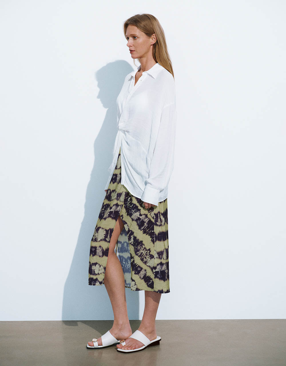 Button Half Placket Straight Overhead Shirt