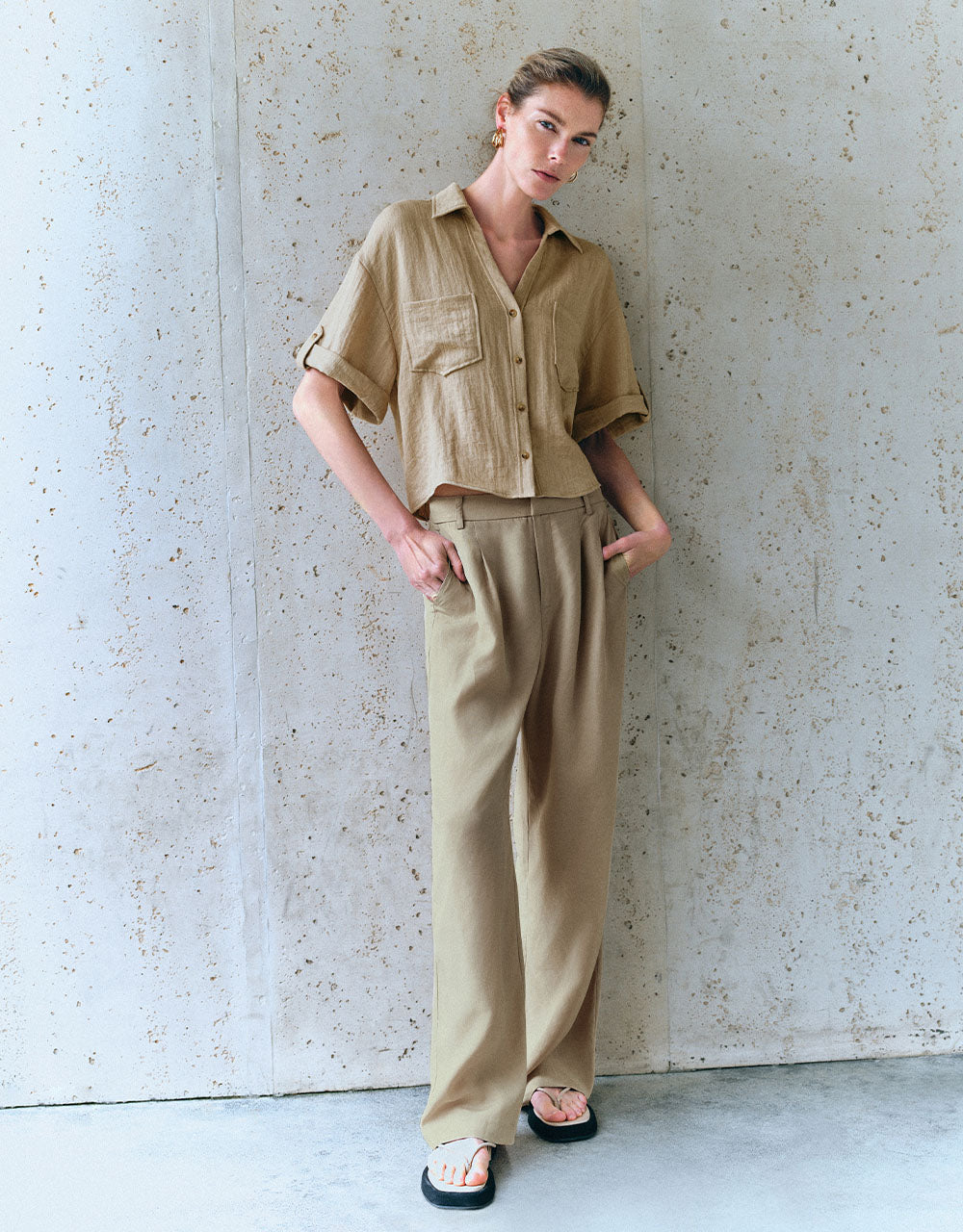 Lapel V-Neck Loose Shirt