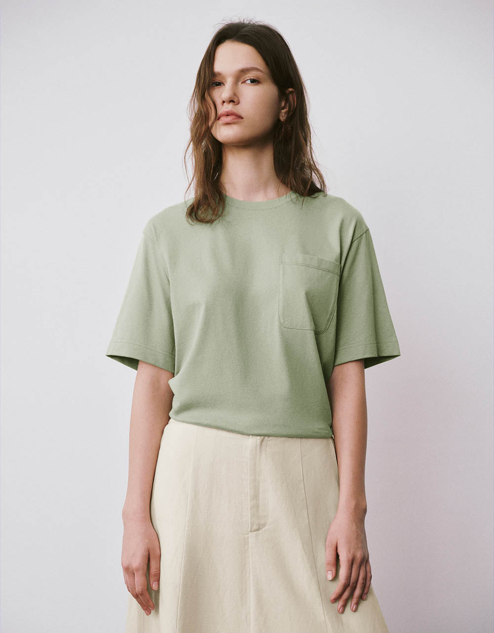 Drop Shoulder Sleeve Crew Neck Loose T-Shirt