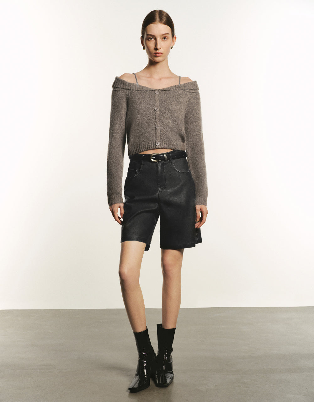 Vegan Leather Loose Shorts