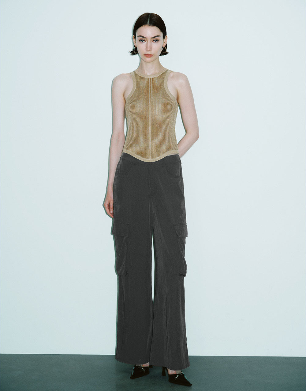 Multi-Pocket Wide-Leg Pants