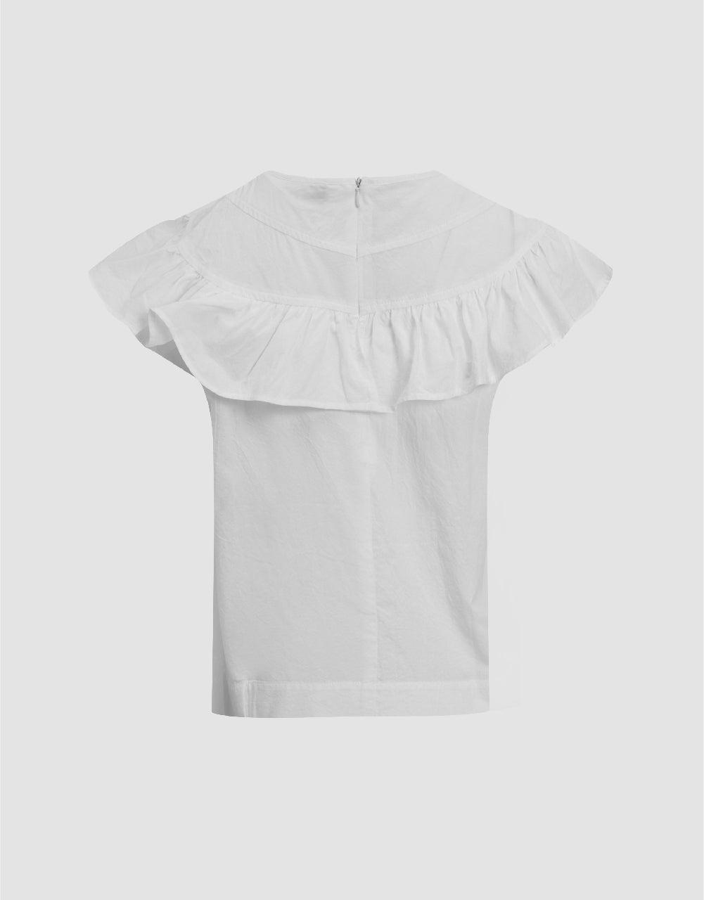 Ruffle Sleeveless Crew Neck Overhead Shirt