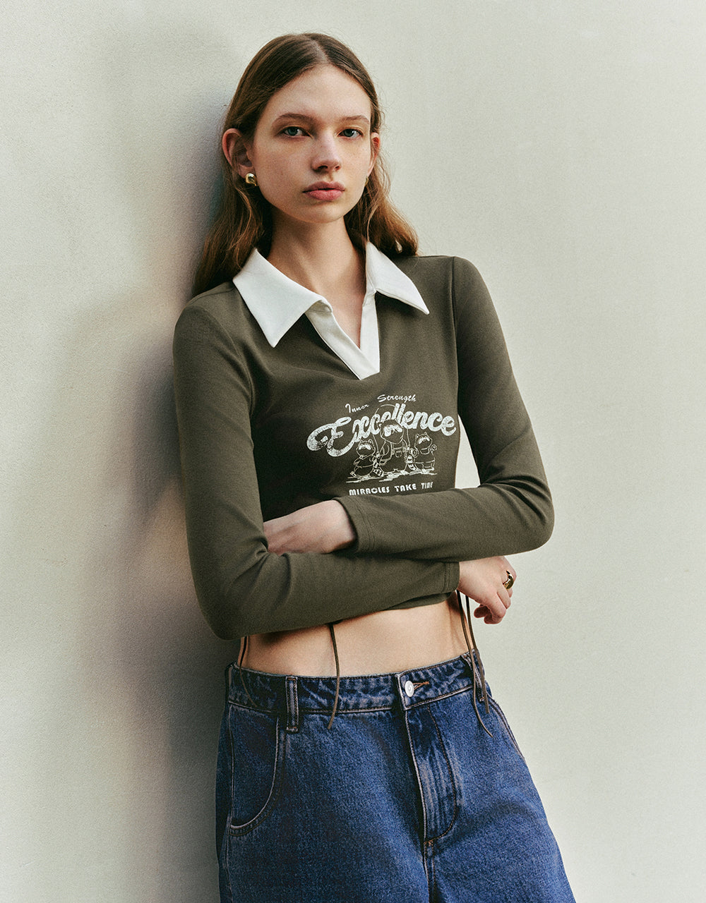 Letter Printed Skinny T-Shirt