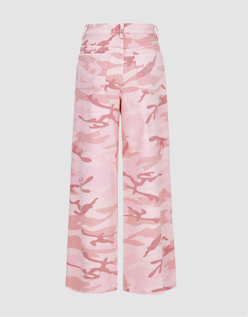 Raw Hem Printed Jeans