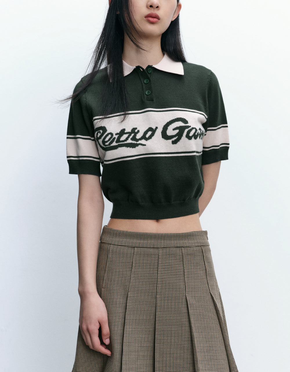 Letters Polo Knitted T-Shirt