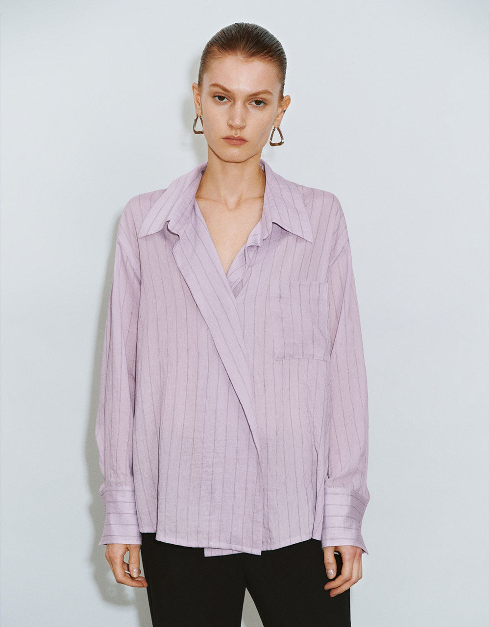 Striped V-Neck Overhead Shirt