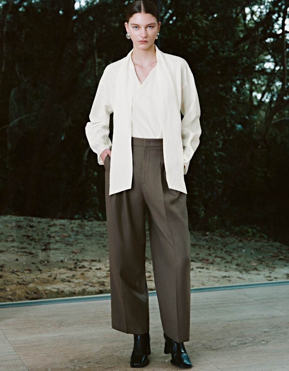 Tailored Wide-Leg Pants