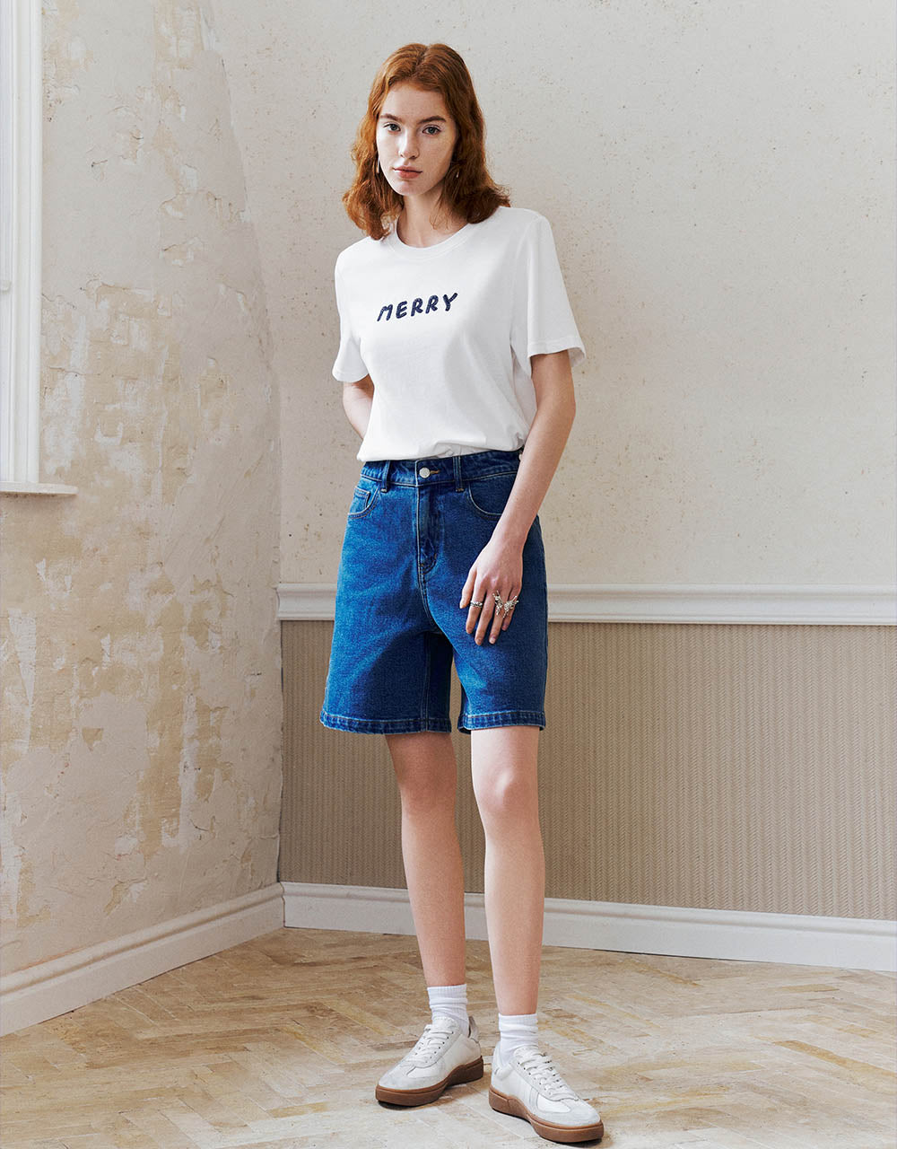 Letter Printed Crew Neck T-Shirt