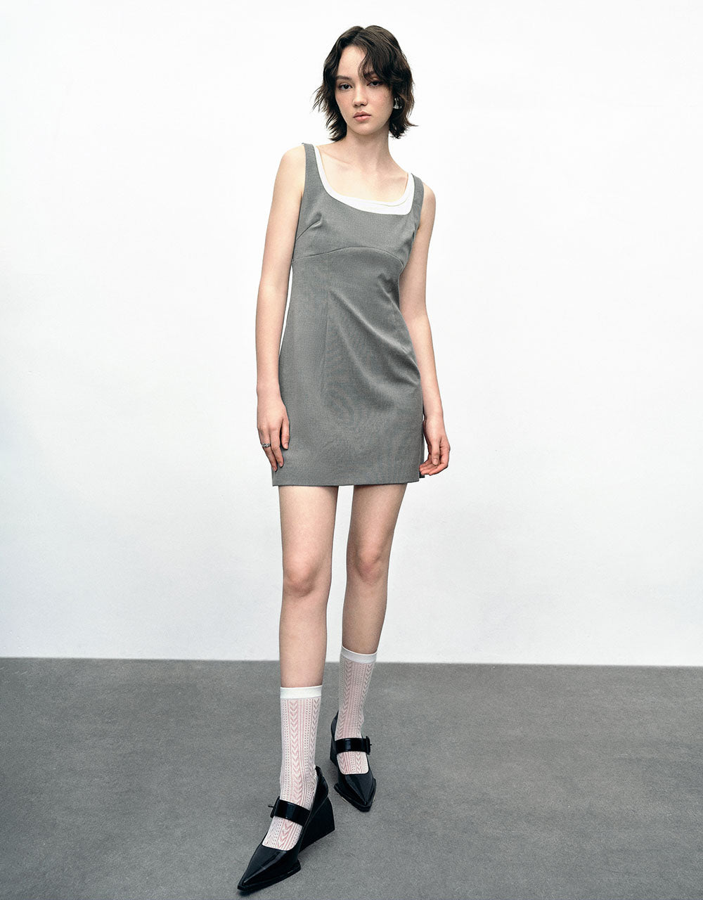 2 In 1 Sleeveless U Neck A-Line Dress