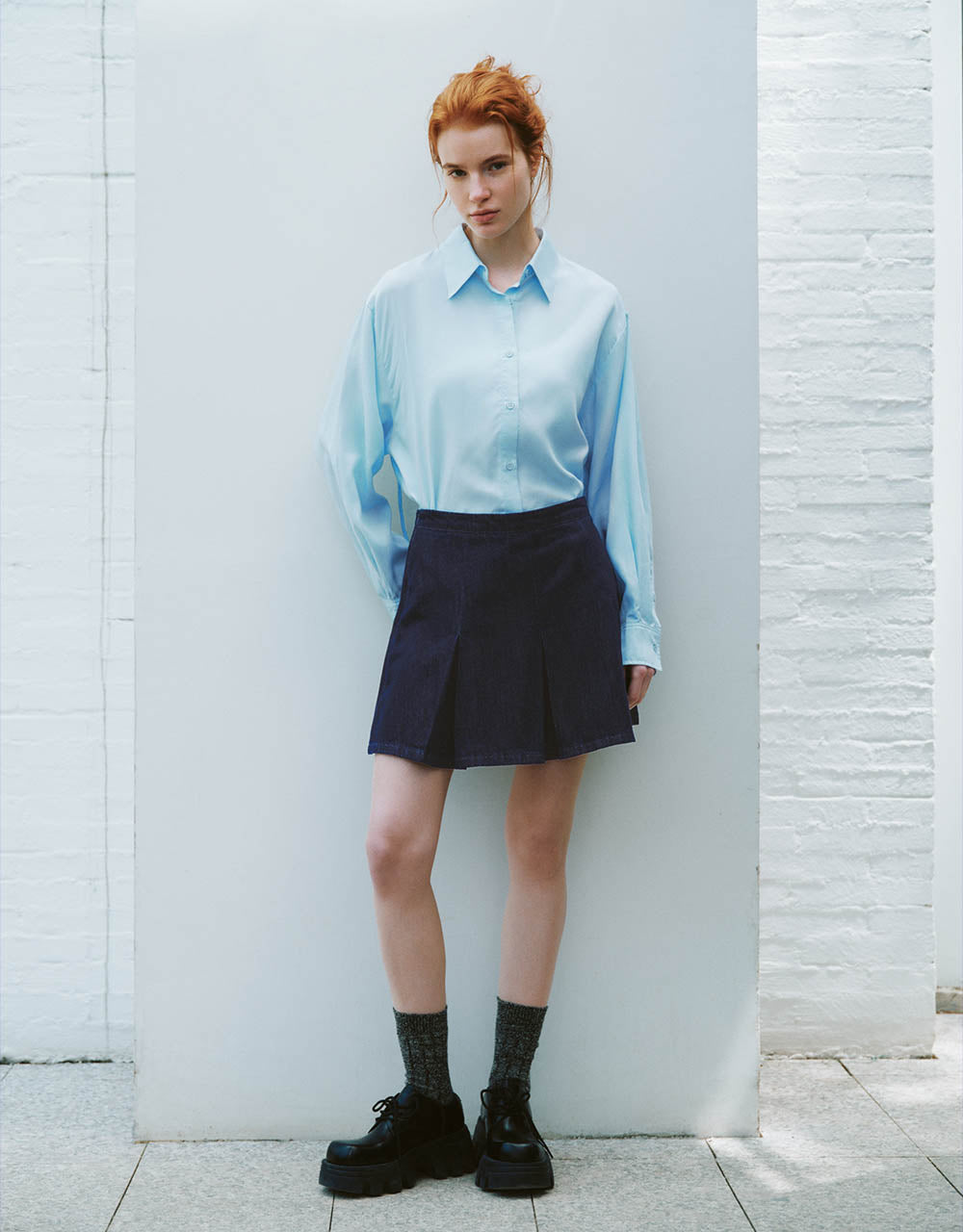 Mini A-Line Denim Skirt