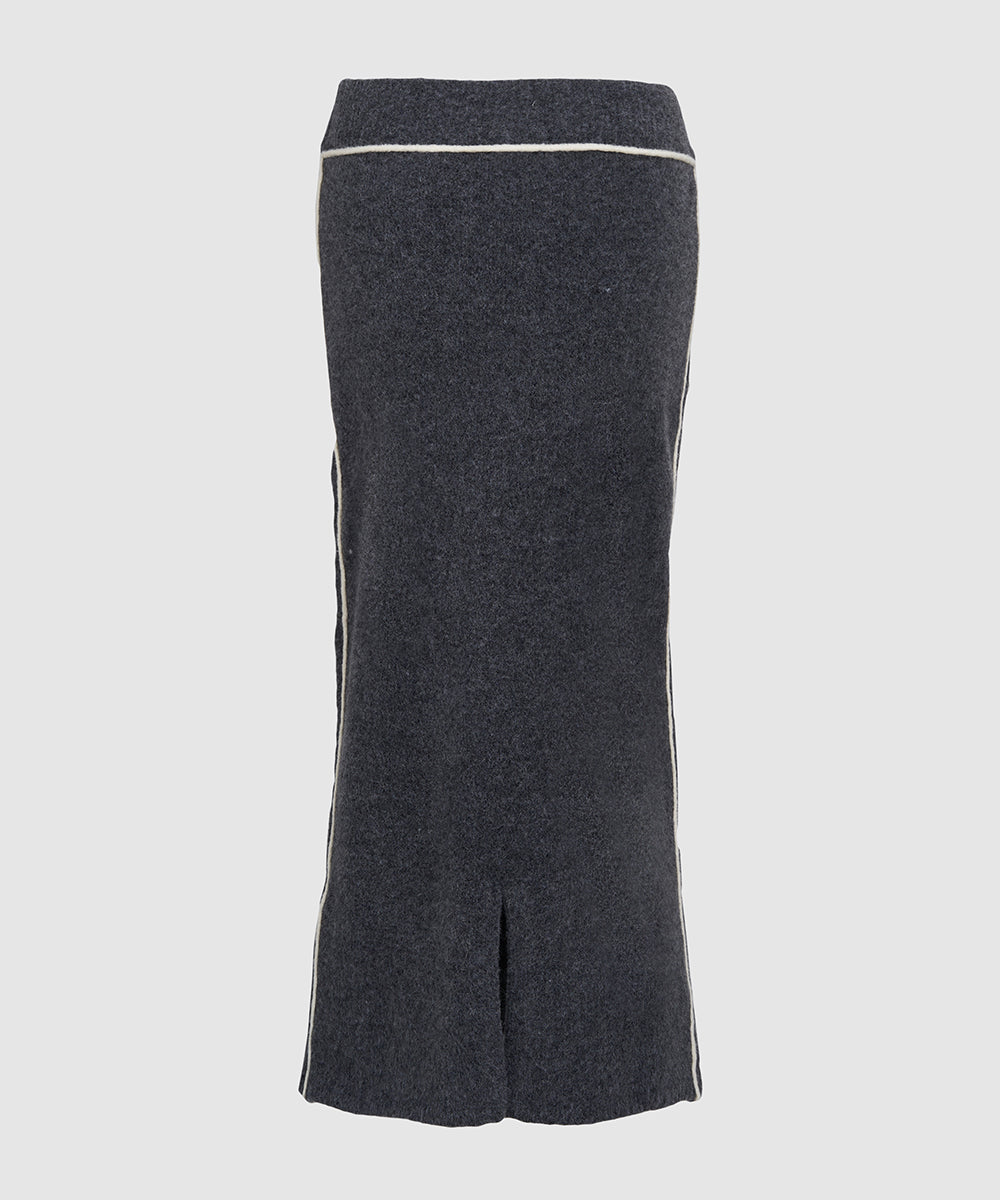 Midi Straight Knitted Skirt