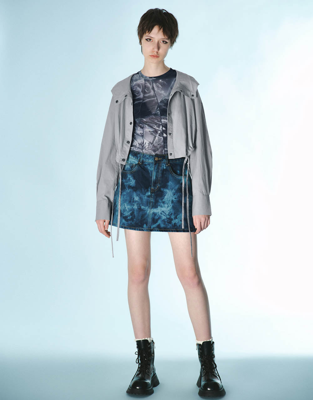 Drop Shoulder Sleeve Hoodie Shirt