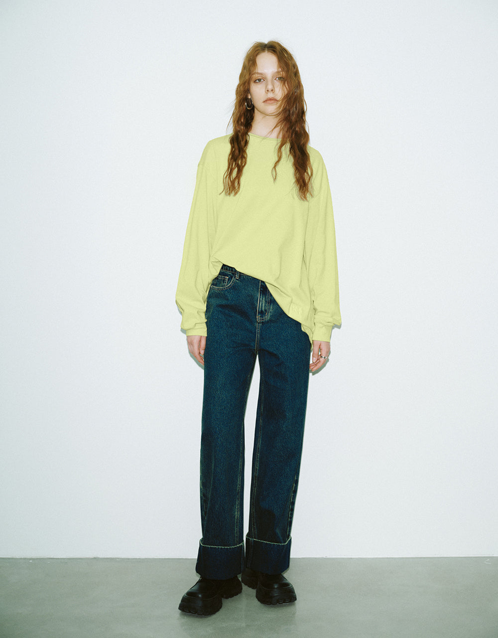 Drop Shoulder Sleeve Crew Neck Loose T-Shirt