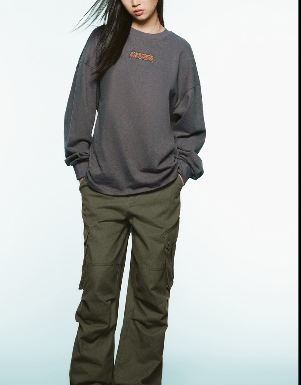 Letter Printed Crew Neck Loose T-Shirt