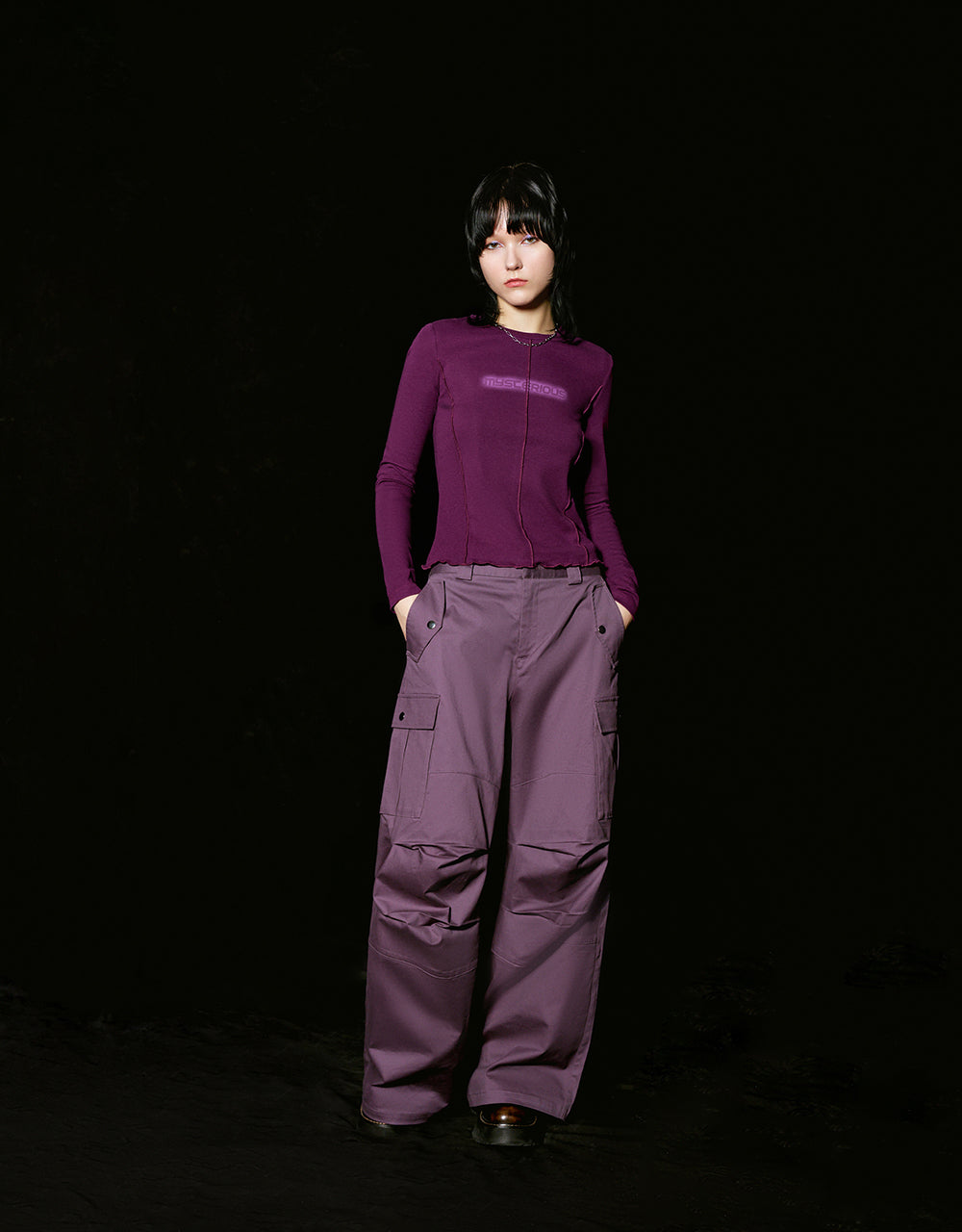 Letter Printed Crew Neck Skinny T-Shirt