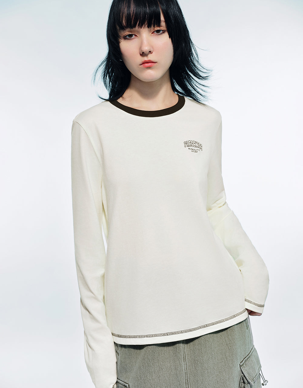 Letter Printed Crew Neck Straight T-Shirt