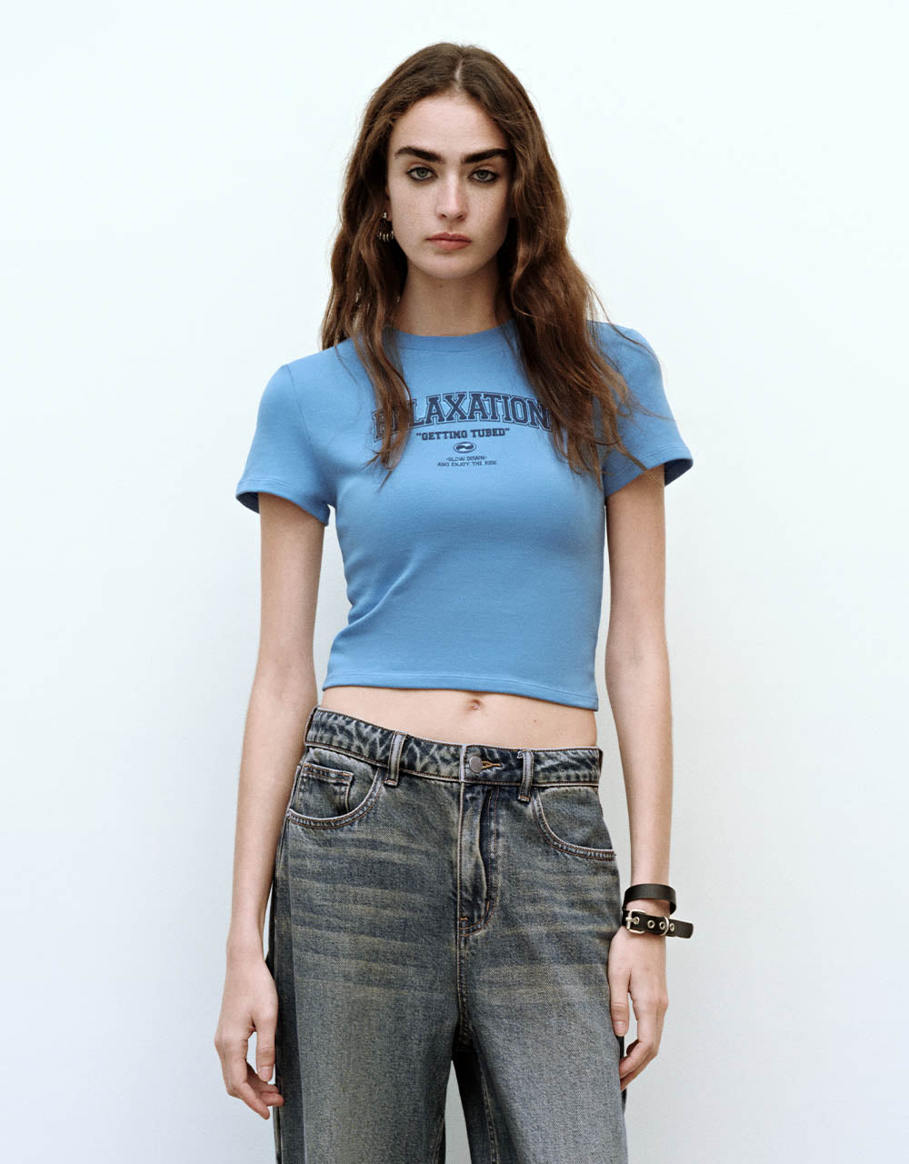 Letter Printed Crew Neck T-Shirt