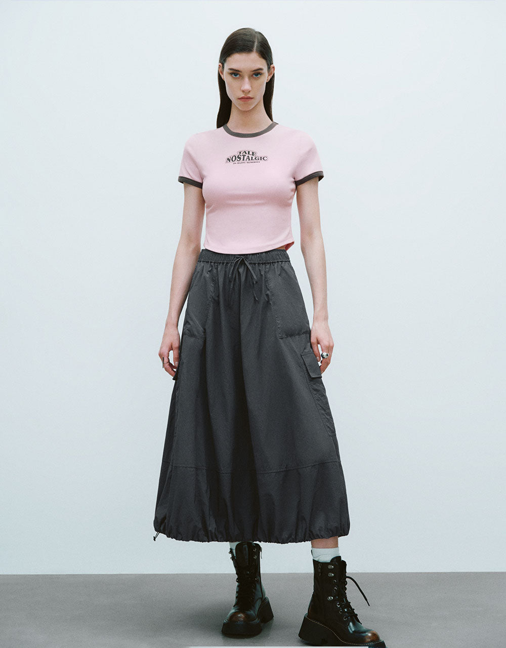 Letter Printed Crew Neck Loose T-Shirt