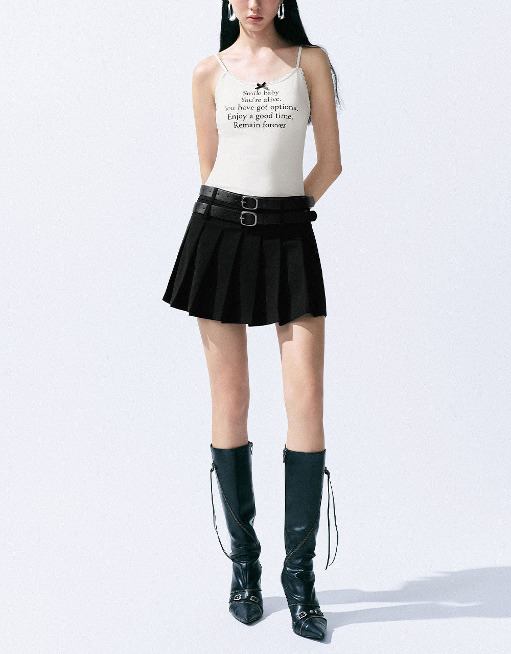 Letter Printed Skinny Cami Top