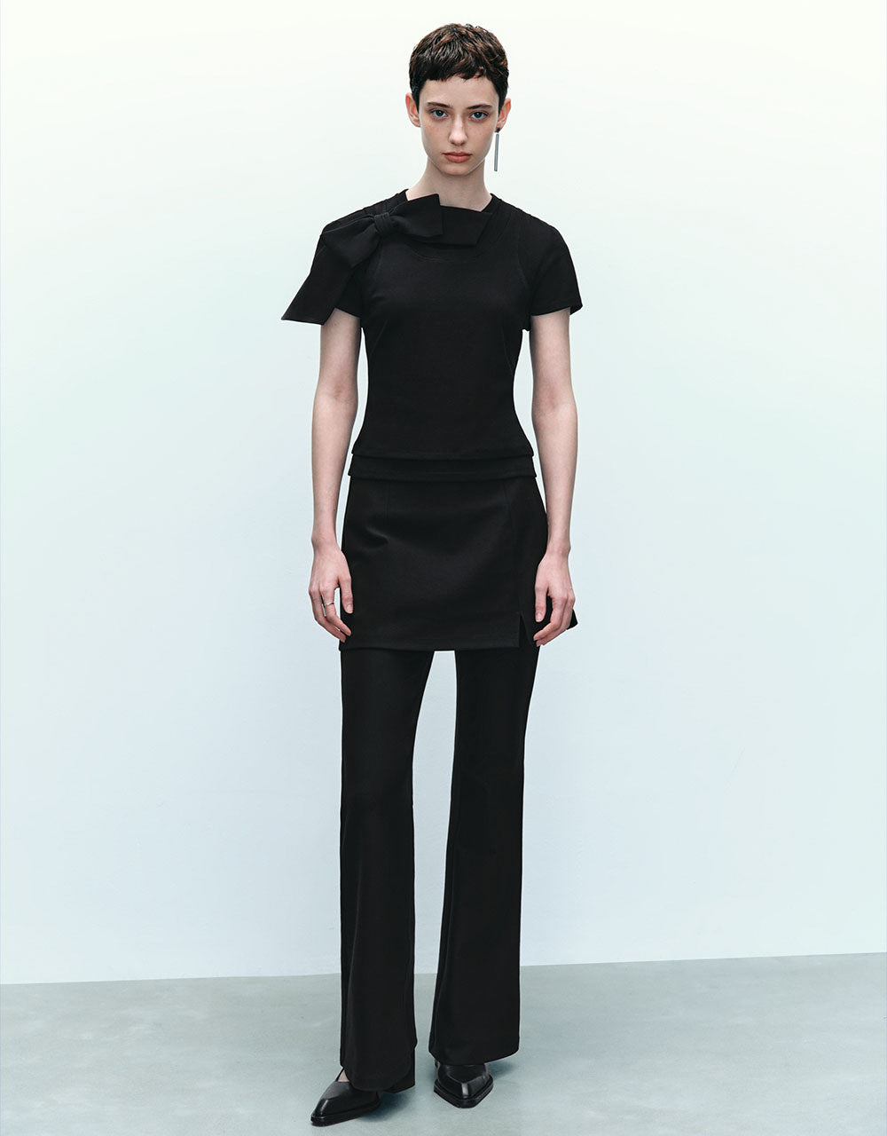 Bow Tie Decor Crew Neck T-Shirt