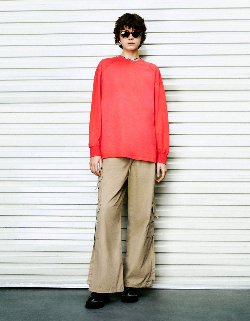 Multi-Pocket Drawstring Waist Wide-Leg Pants