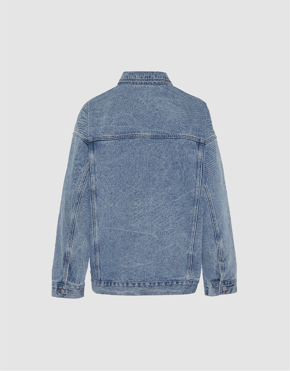 Drop Shoulder Sleeve Button Up Denim Jacket