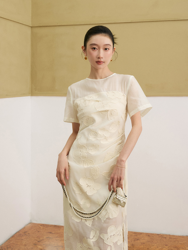 embroidered hem dress Womens Scallop Eyelet Embroidered Hem Dress