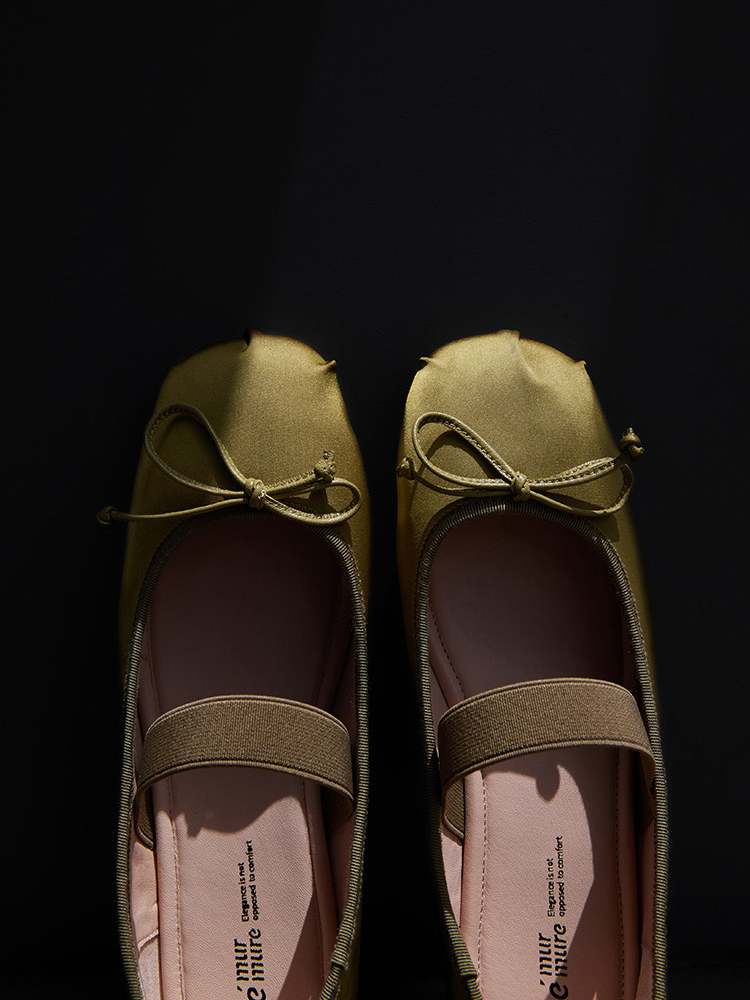 꽃무늬 우키요에 실크 발레 플랫