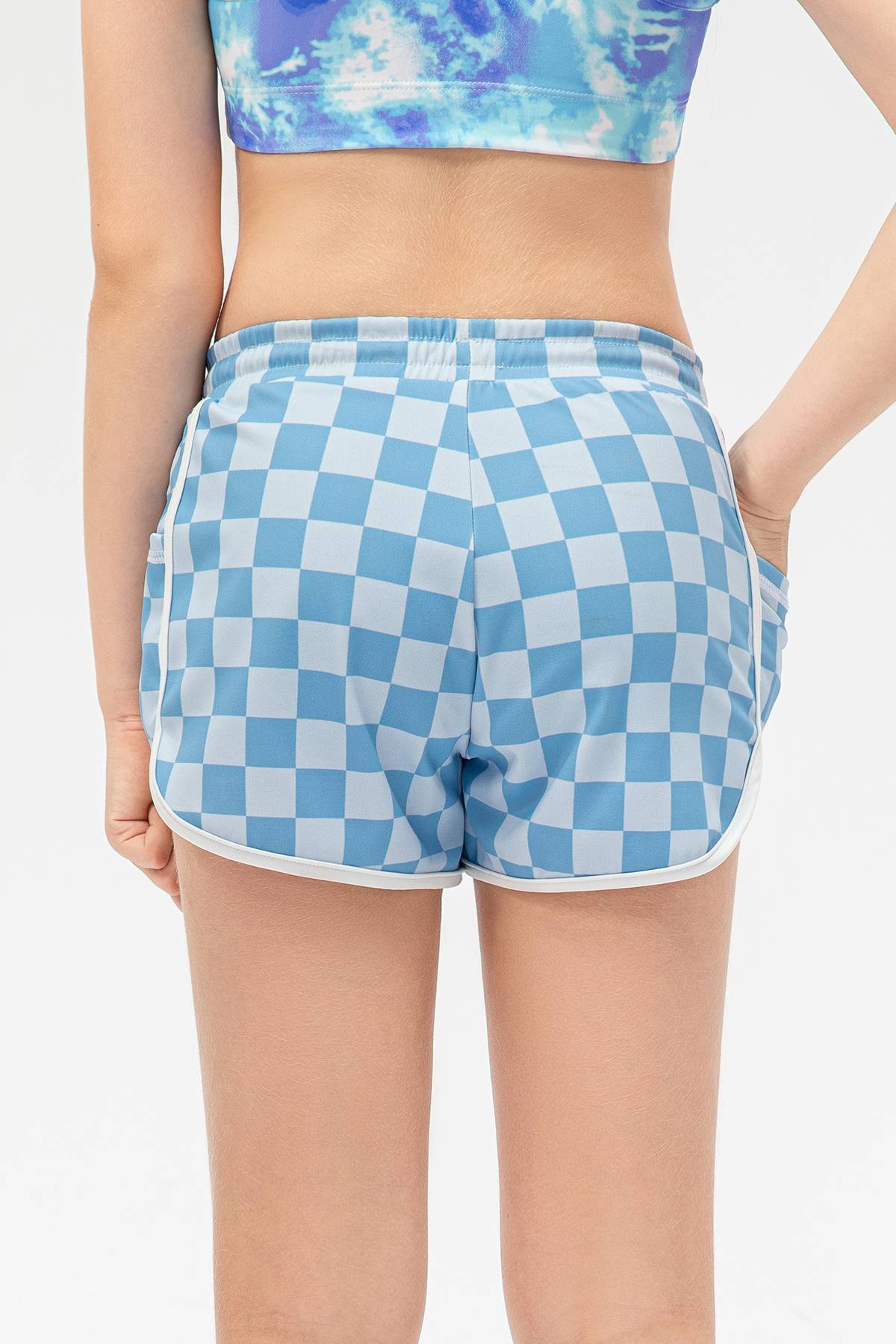 체커보드 클래식 런닝 쇼츠(여아용)