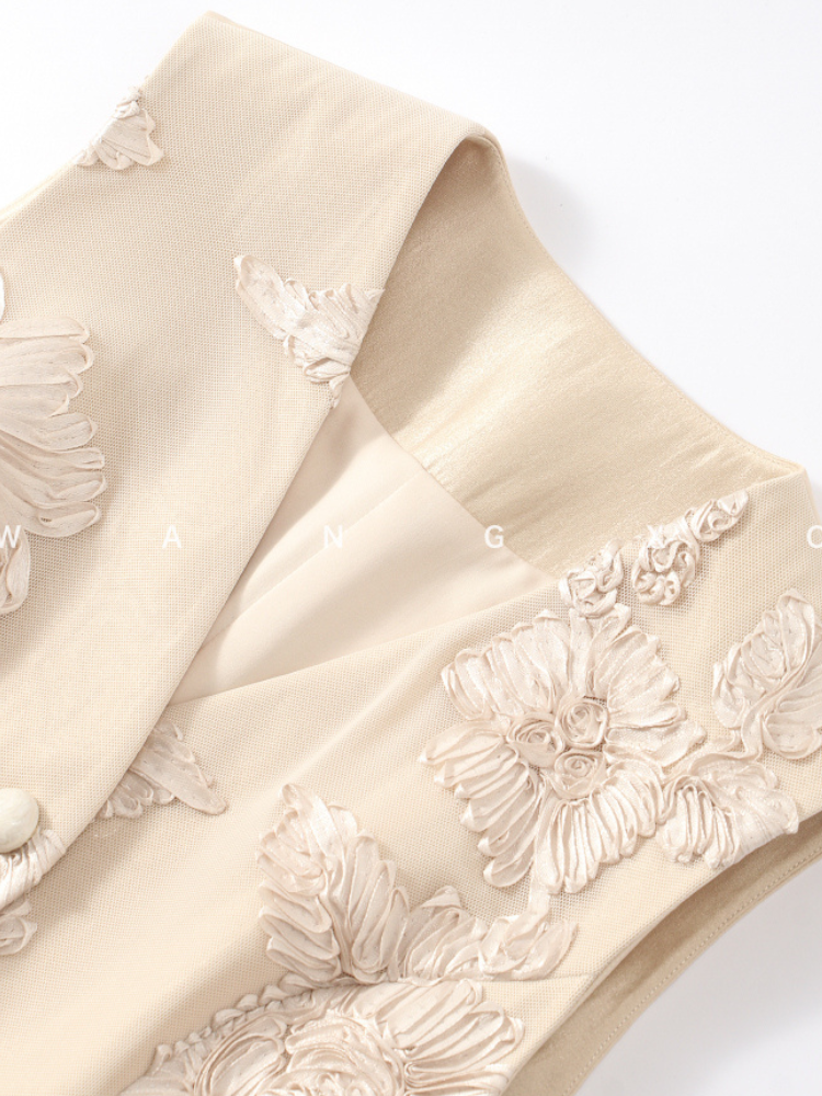 샤이니 플로럴 메쉬 민소매 조끼