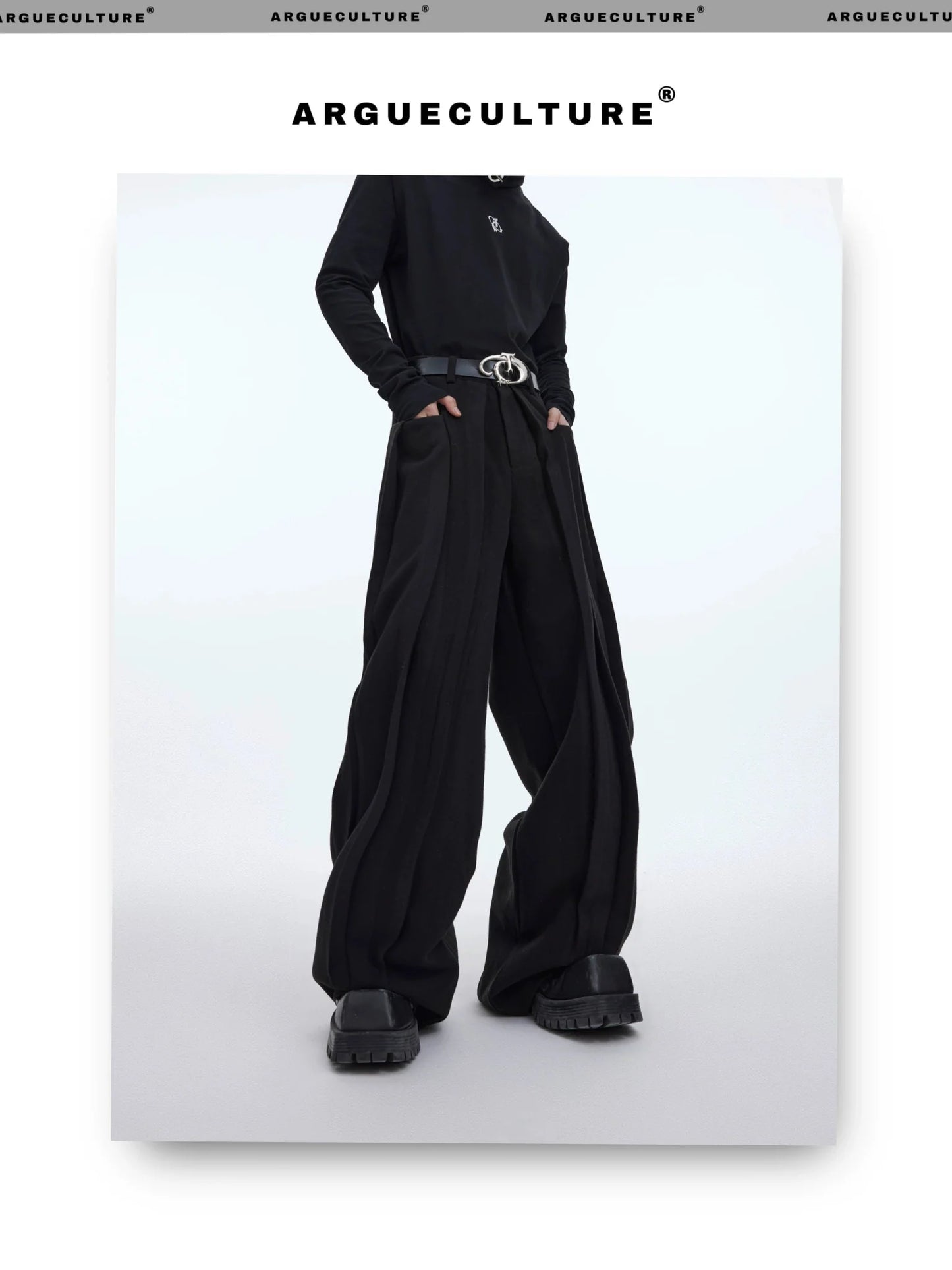 Minimalist Pleated Woolen Casual Pants with Loose Drape and Versatile Style